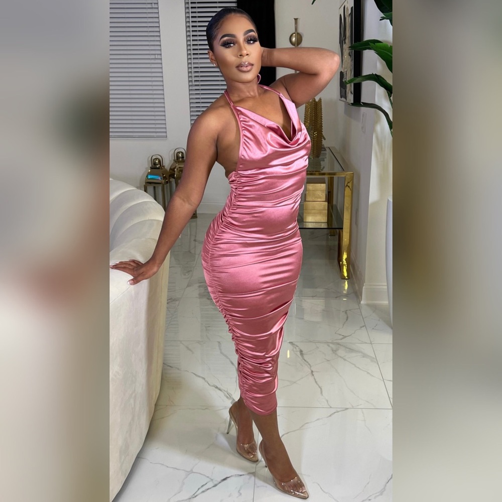 Alina Midi Dress (Mauve)